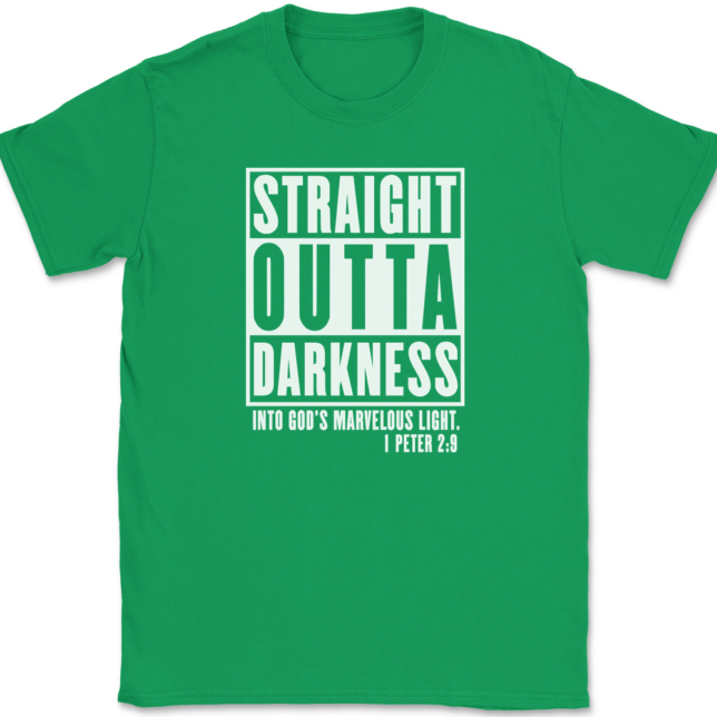 Straight Outta Darkness Into Gods Marvelous Light T-Shirt Mens Tee - Image 7
