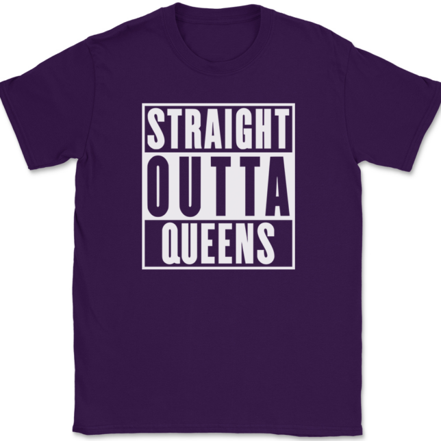 Straight Outta Queens New York NY T-Shirt Mens Tee - Image 8