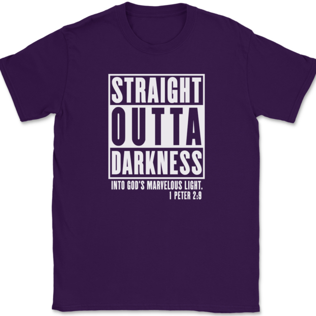 Straight Outta Darkness Into Gods Marvelous Light T-Shirt Mens Tee - Image 8