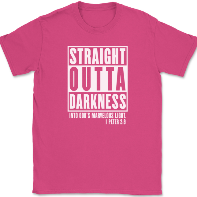 Straight Outta Darkness Into Gods Marvelous Light T-Shirt Mens Tee - Image 9