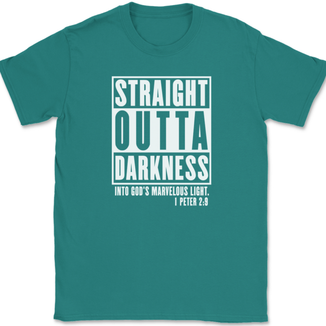 Straight Outta Darkness Into Gods Marvelous Light T-Shirt Mens Tee - Image 11