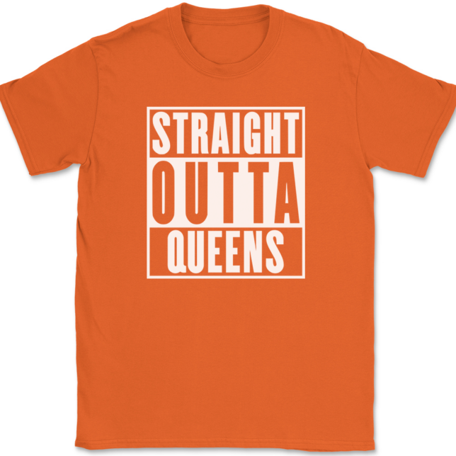 Straight Outta Queens New York NY T-Shirt Mens Tee - Image 13