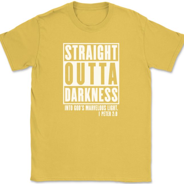 Straight Outta Darkness Into Gods Marvelous Light T-Shirt Mens Tee - Image 14