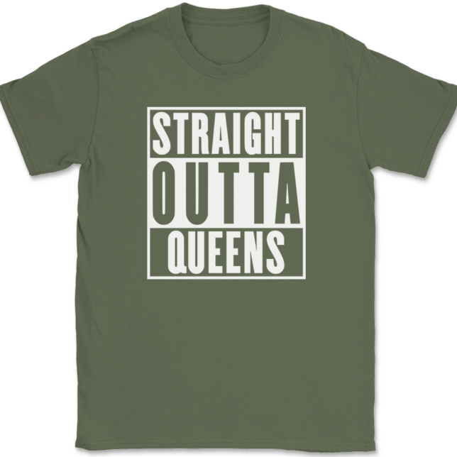 Straight Outta Queens New York NY T-Shirt Mens Tee - Image 15