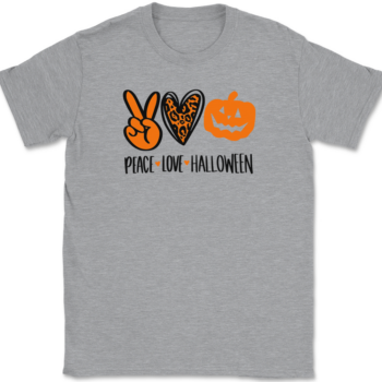 Peace Love Halloween T-Shirt Mens Tee
