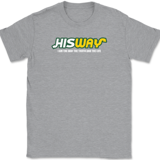 His Way Christian T-Shirt Mens Tee - Image 2