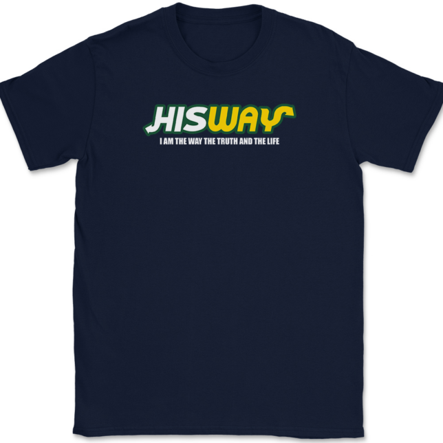 His Way Christian T-Shirt Mens Tee - Image 6