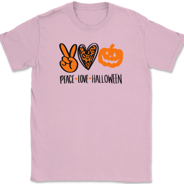 Peace Love Halloween T-Shirt Mens Tee - Image 9