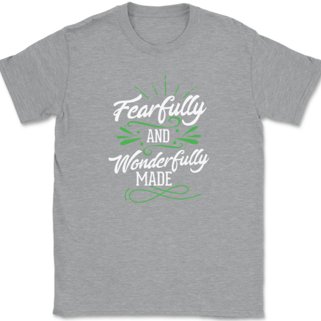 Fearfully and Wonderfully Made T-Shirt Mens Tee Christian Catholic God Jesus - Image 2