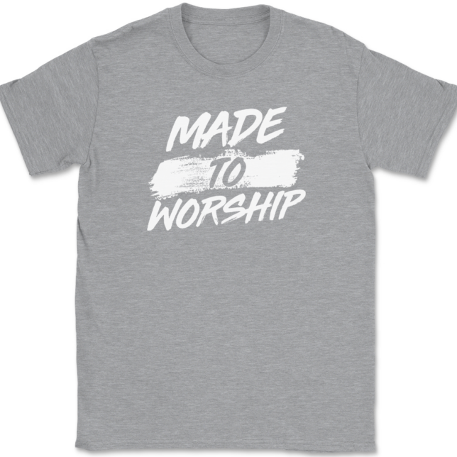 Made To Worship T-Shirt Mens Tee Christian Catholic God Jesus - Image 2