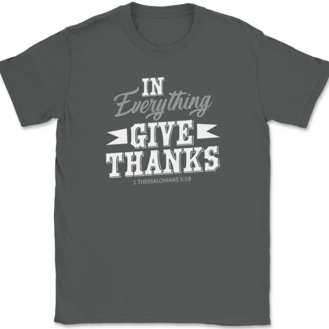 In Everything Give Thanks T-Shirt Mens Tee Thanksgiving Fall - Image 3