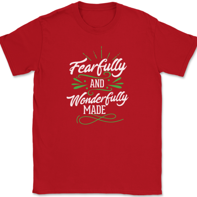 Fearfully and Wonderfully Made T-Shirt Mens Tee Christian Catholic God Jesus - Image 4