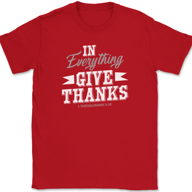 In Everything Give Thanks T-Shirt Mens Tee Thanksgiving Fall - Image 4