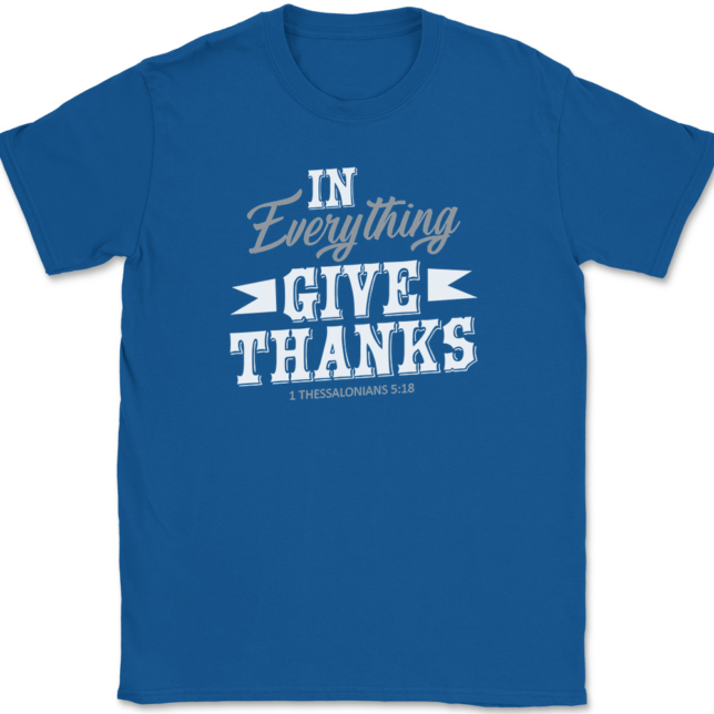In Everything Give Thanks T-Shirt Mens Tee Thanksgiving Fall - Image 5