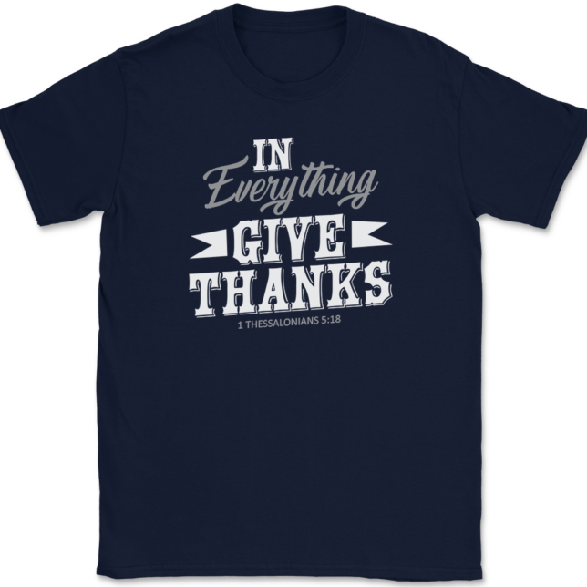 In Everything Give Thanks T-Shirt Mens Tee Thanksgiving Fall - Image 6