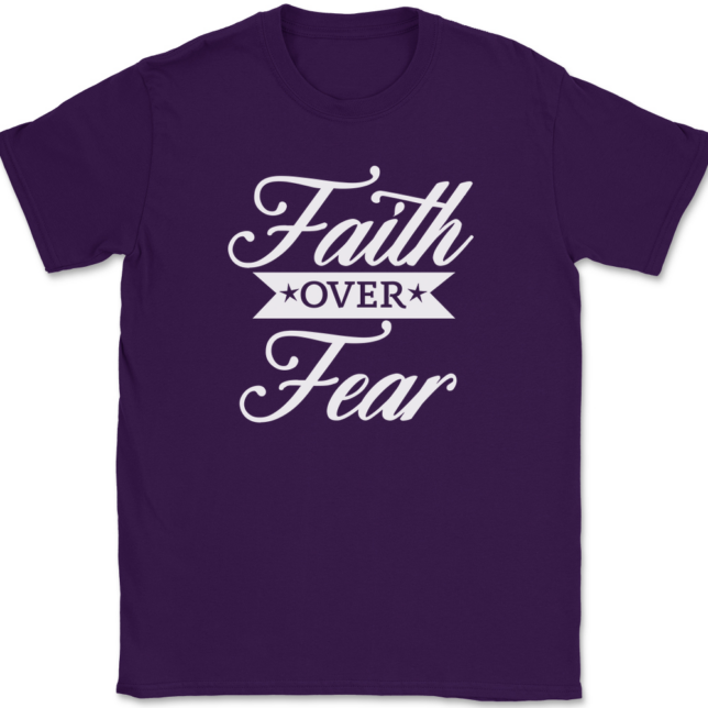 Faith Over Fear T-Shirt Mens Tee Christian Catholic God Jesus - Image 8