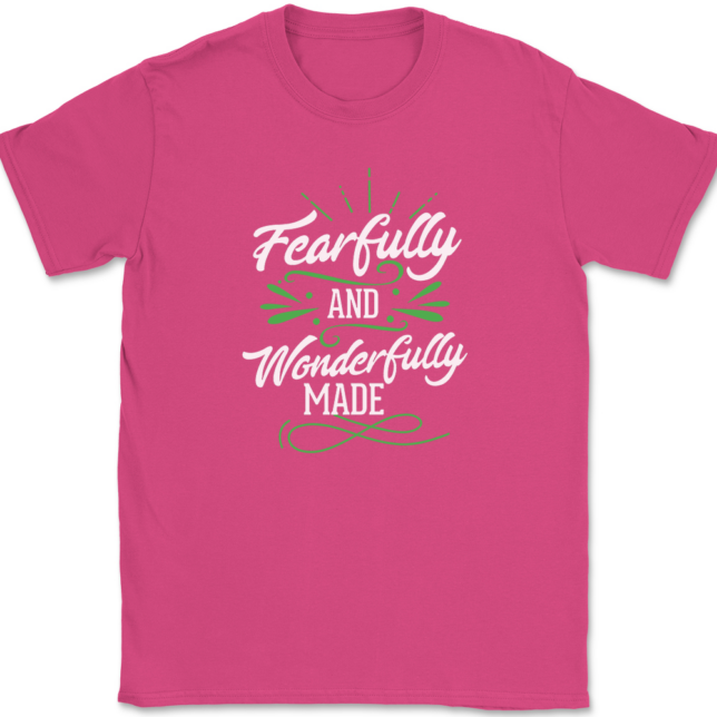 Fearfully and Wonderfully Made T-Shirt Mens Tee Christian Catholic God Jesus - Image 9