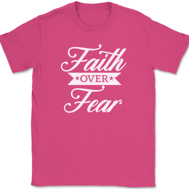 Faith Over Fear T-Shirt Mens Tee Christian Catholic God Jesus - Image 9