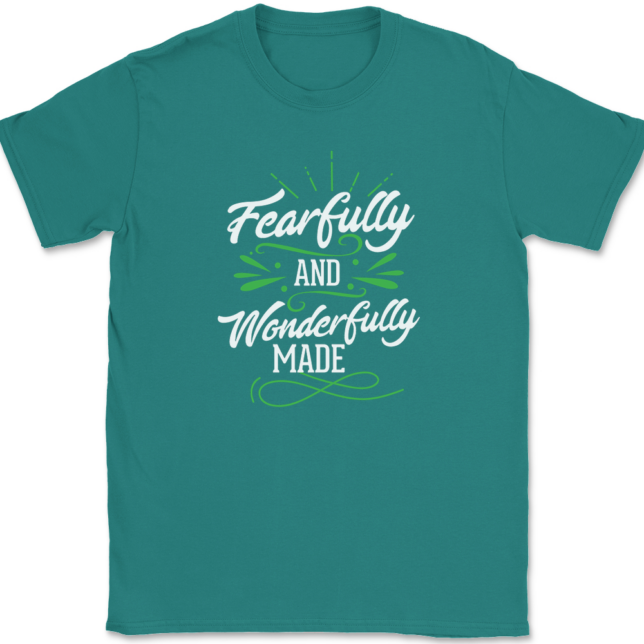 Fearfully and Wonderfully Made T-Shirt Mens Tee Christian Catholic God Jesus - Image 11