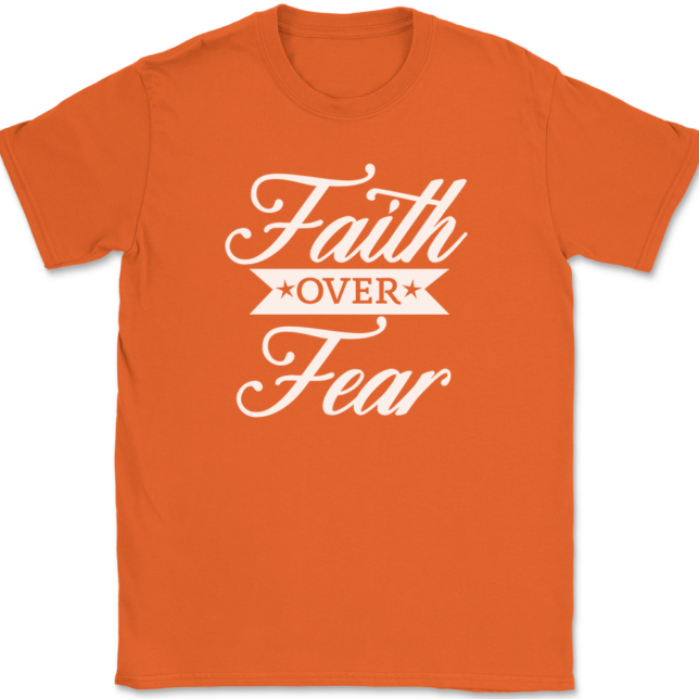 Faith Over Fear T-Shirt Mens Tee Christian Catholic God Jesus - Image 13
