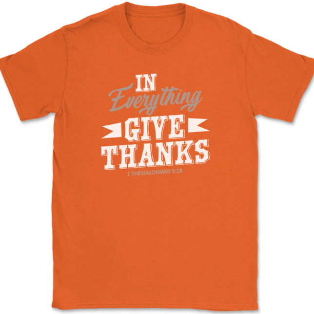 In Everything Give Thanks T-Shirt Mens Tee Thanksgiving Fall - Image 13