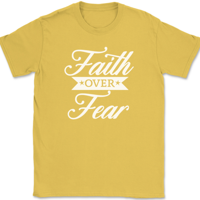Faith Over Fear T-Shirt Mens Tee Christian Catholic God Jesus - Image 14