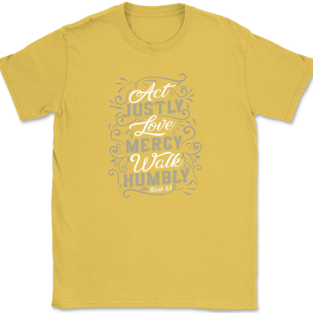 Act Justly Love Mercy Walk Humbly T-Shirt Mens Tee - Image 14