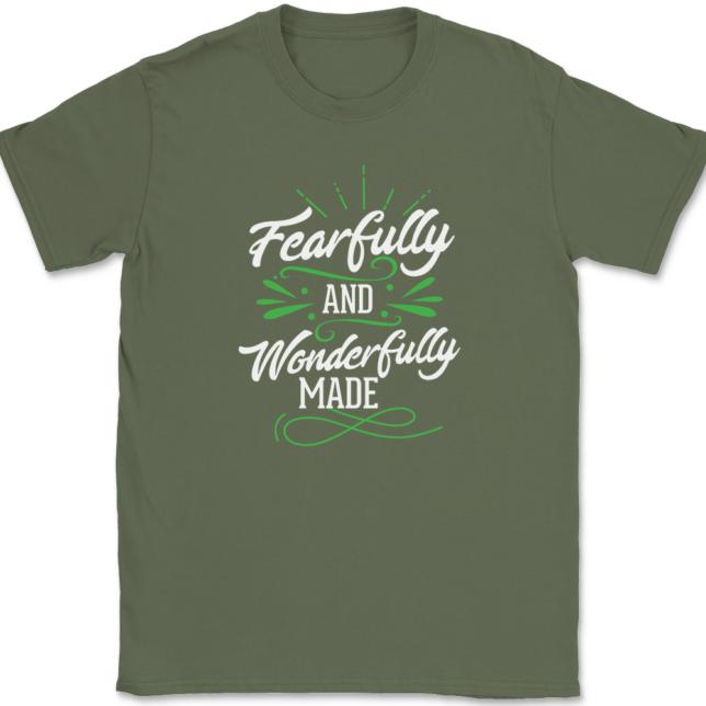 Fearfully and Wonderfully Made T-Shirt Mens Tee Christian Catholic God Jesus - Image 15