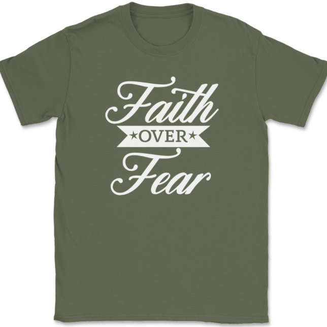 Faith Over Fear T-Shirt Mens Tee Christian Catholic God Jesus - Image 15