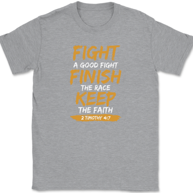 Fight A Good Keep The Faith T-Shirt Mens Tee - Image 2