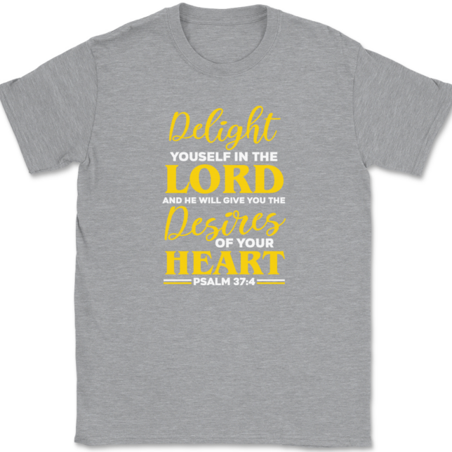 Delight Yourself In The Lord T-Shirt Mens Tee - Image 2