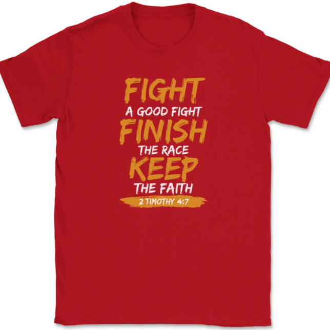 Fight A Good Keep The Faith T-Shirt Mens Tee - Image 4