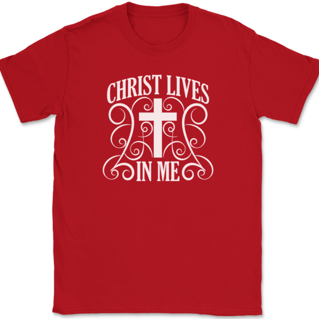 Christ Lives In Me T-Shirt Mens Tee - Image 4