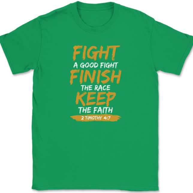 Fight A Good Keep The Faith T-Shirt Mens Tee - Image 7