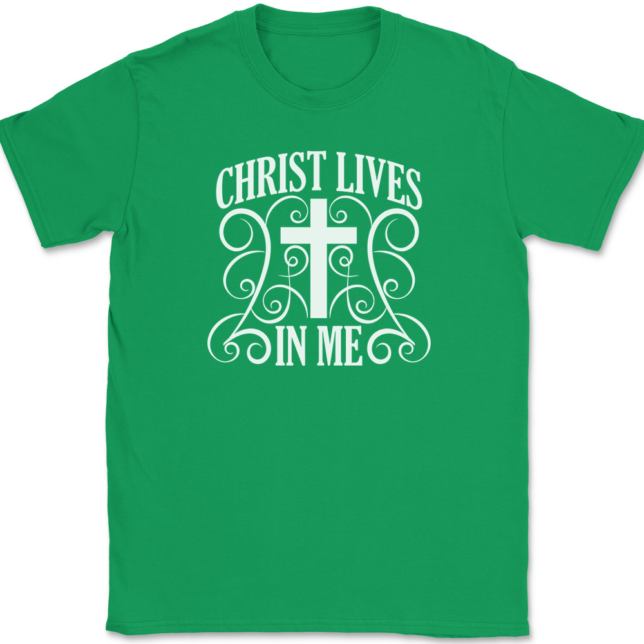 Christ Lives In Me T-Shirt Mens Tee - Image 7