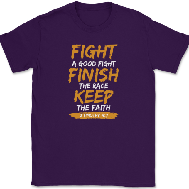 Fight A Good Keep The Faith T-Shirt Mens Tee - Image 8