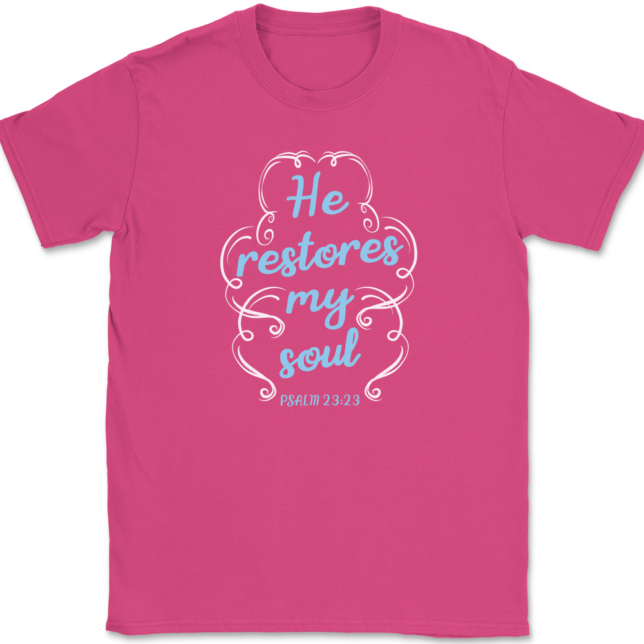 He Restores My Soul T-Shirt Mens Tee - Image 9