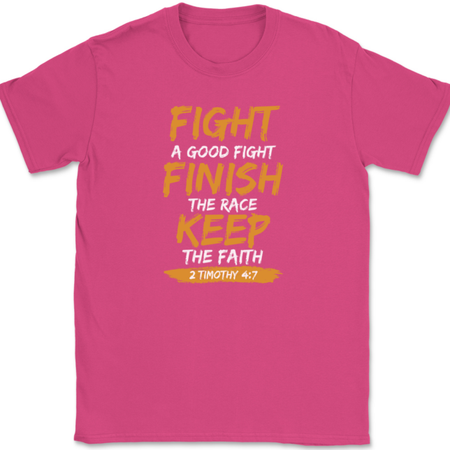 Fight A Good Keep The Faith T-Shirt Mens Tee - Image 9