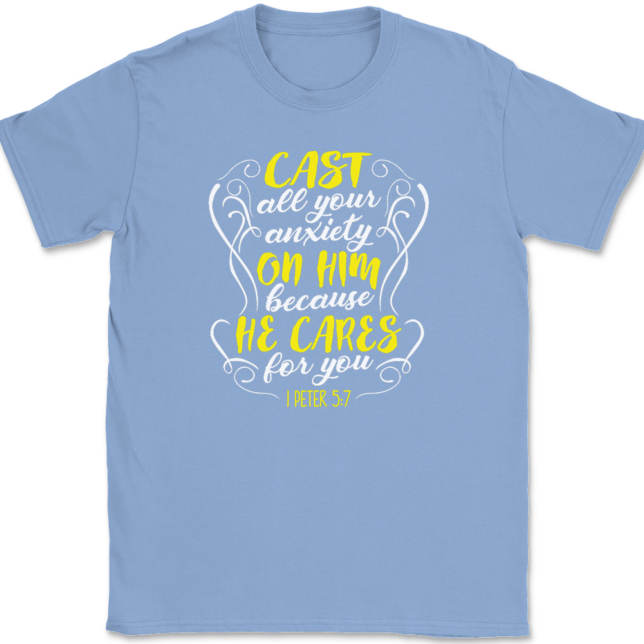 Cast All Your Anxiety On Him T-Shirt Mens Tee - Image 10