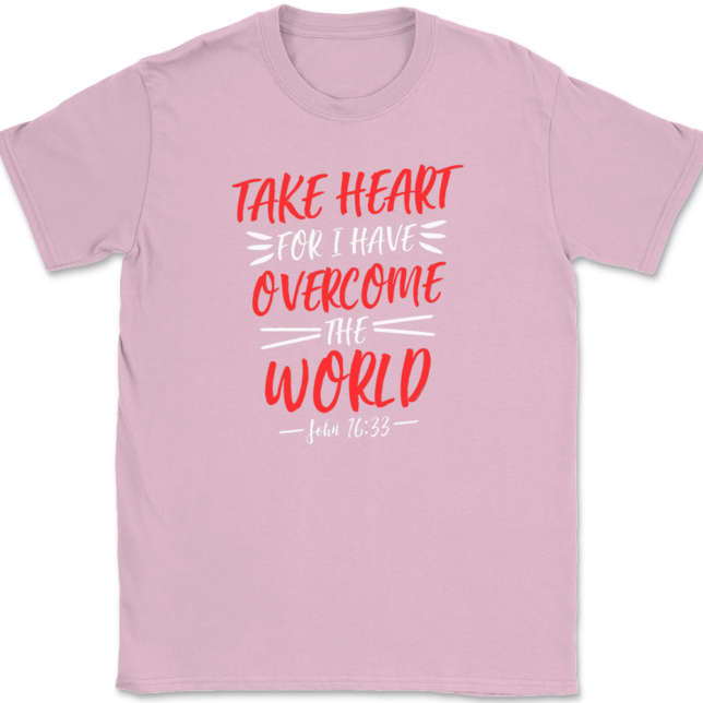 Take Heart For I Have Overcome World T-Shirt Mens Tee - Image 12