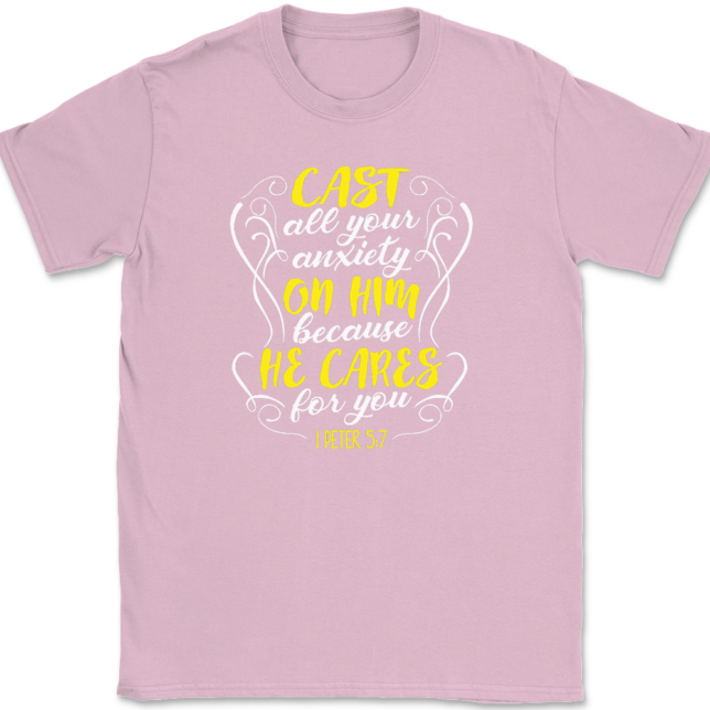 Cast All Your Anxiety On Him T-Shirt Mens Tee - Image 12