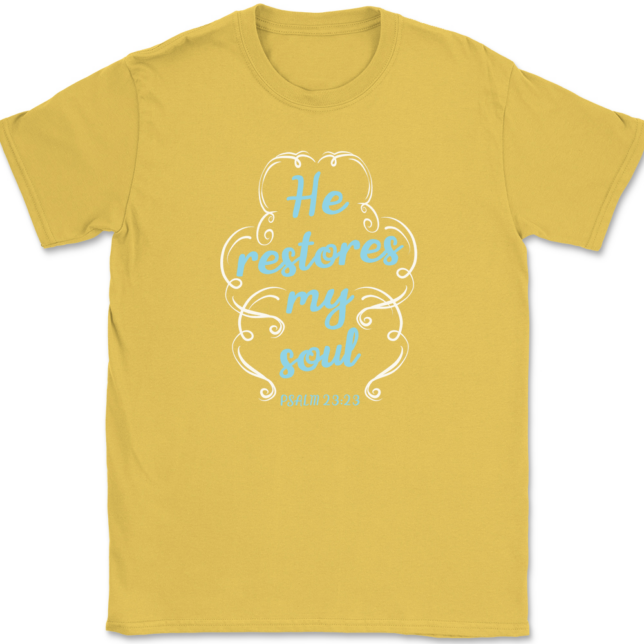 He Restores My Soul T-Shirt Mens Tee - Image 14
