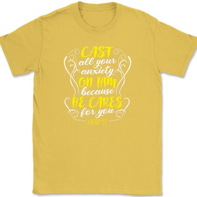 Cast All Your Anxiety On Him T-Shirt Mens Tee - Image 14