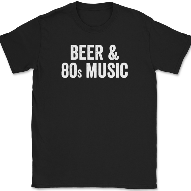 Beer and 80s Music T-Shirt Mens Tee