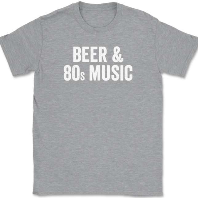 Beer and 80s Music T-Shirt Mens Tee - Image 2
