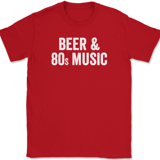 Beer and 80s Music T-Shirt Mens Tee - Image 4