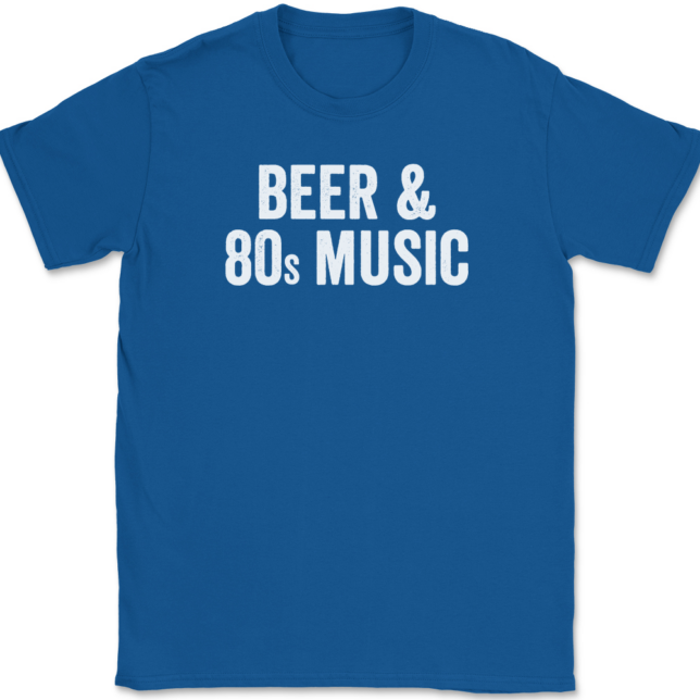 Beer and 80s Music T-Shirt Mens Tee - Image 5