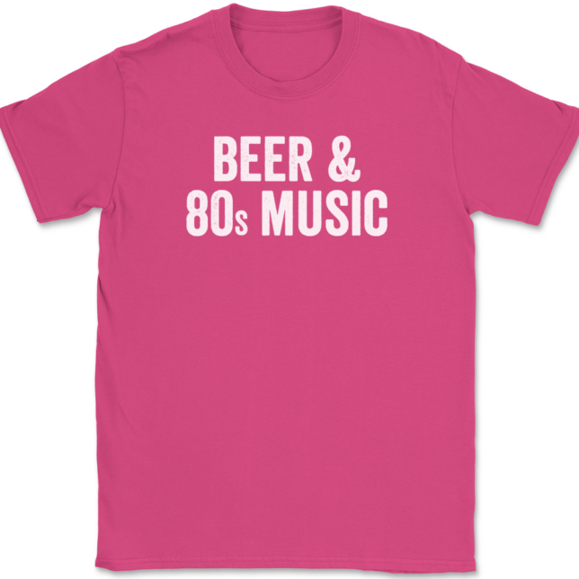 Beer and 80s Music T-Shirt Mens Tee - Image 9