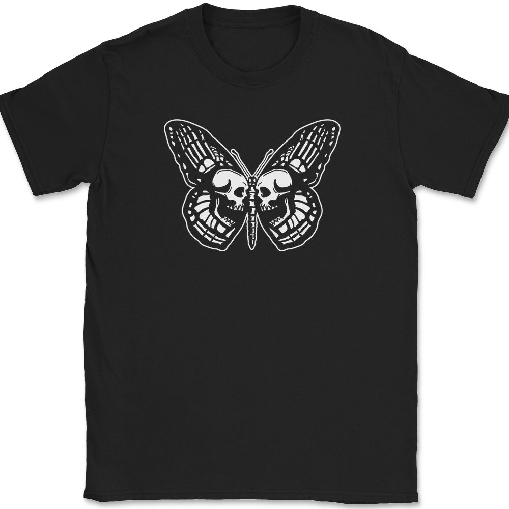 Skeleton Butterfly T-Shirt Mens Tee