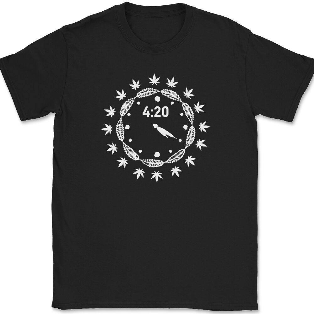 Cannabis Clock T-Shirt Mens Tee
